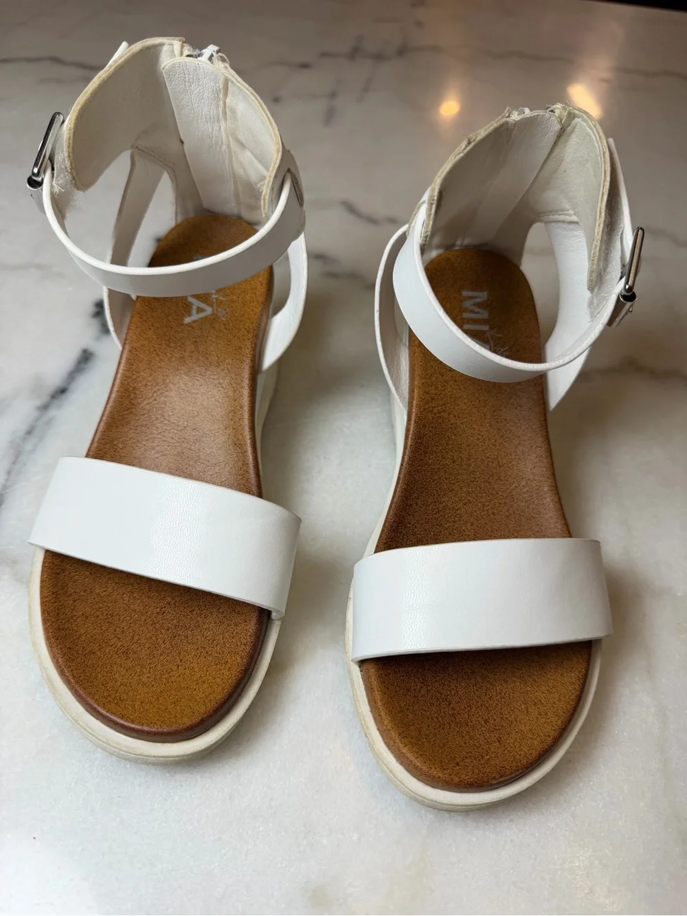 Mia Girls' White Ankle Strap Dress Sandals - Comfortable Everyday Style